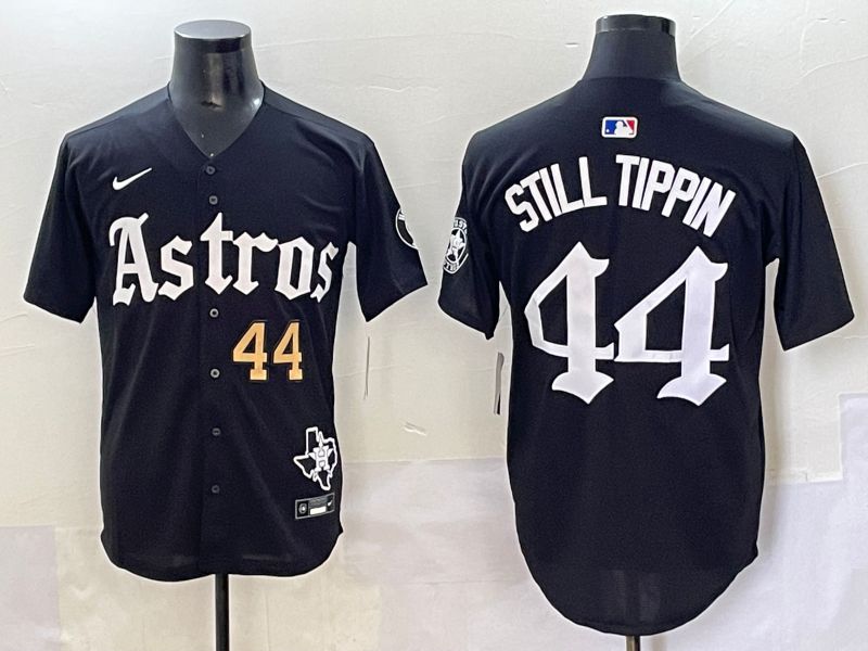 Men 2025 Houston Astros #44 Still Tippin Black Five generations Joint Name Nike MLB Jersey style 6->houston astros->MLB Jersey